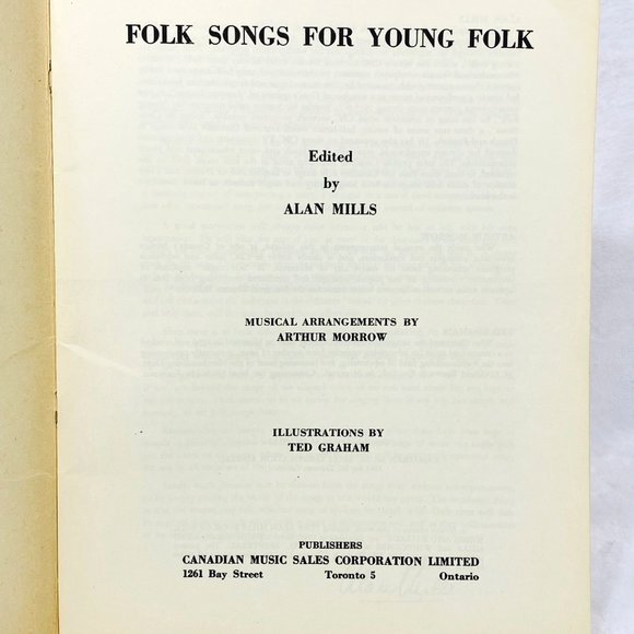 Folk Songs for Young Folk Sheet Music for Piano/Vocal/Guitar - Alan Mills 1957 - Picture 4 of 8